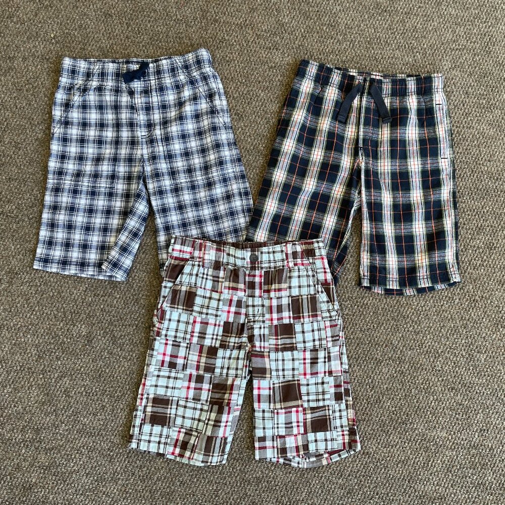LKN 3 pair boy's Gymboree Plaid Shorts Size 10